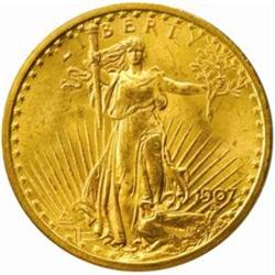 1907 Saint-Gaudens Double Eagle. Arabic Numerals. MS-64 (PCGS).