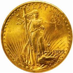 1909-S Saint-Gaudens Double Eagle. MS-63 (NGC).