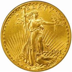 1911 Saint-Gaudens Double Eagle. MS-62 (PCGS).