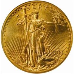 1911-D Saint-Gaudens Double Eagle. MS-67 (NGC).