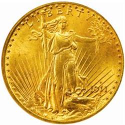 1911-D Saint-Gaudens Double Eagle. MS-63 (NGC).