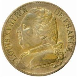 France. First Restoration (1814-1815). Silver 5 Francs. 1814-Q (Perpignan).