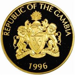 The Gambia. Republic (1970-). Gold 200 Dalasis. 1996.