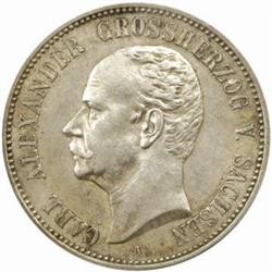 German States, Saxe-Weimar-Eisenach. Karl Alexander (1853-1901). Silver 2 Mark. 1898-A.
