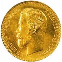 Russia. Nicholas II (1894-1917). Gold 5 Roubles. 1902.