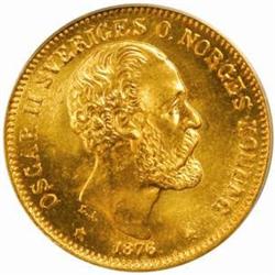 Sweden. Oskar II (1872-1907). Gold 20 Kronor. 1876-EB.
