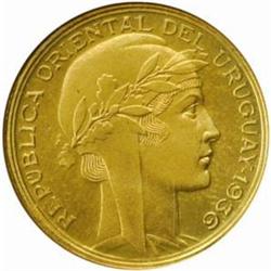 Uruguay. Republic (1830-). Aluminum-Bronze 10 Centesimos. 1936-A.