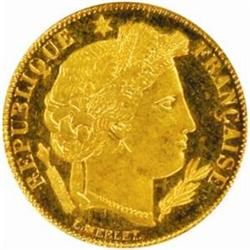 France. Third Republic (1871-1940). Gold 5 Francs. 1889-A (Paris).