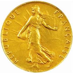 France. Third Republic (1871-1940). Gold Piefort 50 Centimes. 1897.