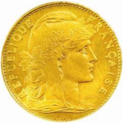 France. Third Republic (1871-1940). Gold Piefort Essai 10 Francs. 1899.