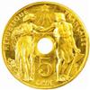 Image 1 : France. Third Republic (1871-1940). Gold Pattern Essai 5/10 Centimes. 1912.