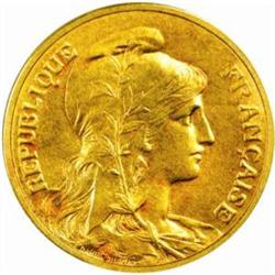 France. Third Republic (1871-1940). Gold 5 Centimes. 1914.