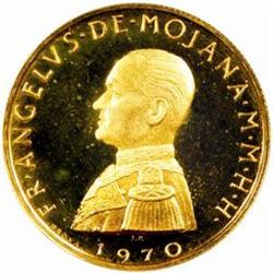 Order of Malta. Angelo de Mojana di Cologna (1962-88). Gold Prova I Sovrano. 1970.