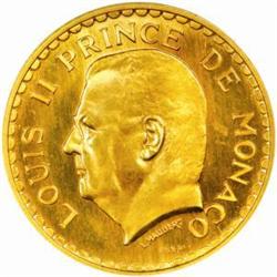 Monaco. Louis II (1922-49). Gold Essai 5 Francs. 1945.
