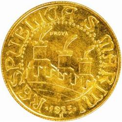 San Marino. Republic (350 AD-). Gold Prova 10 Lire. 1925-R (Rome).