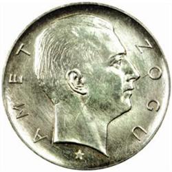 Albania. Zog I (1925-39). Silver Prova 5 Franga Ari. 1926-R.
