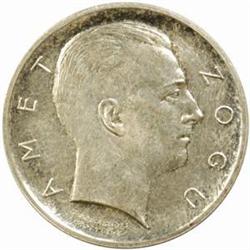 Albania. Zog I (1925-39). Silver Pattern Prova 2 and 1 Franga Ari. 1928-R.
