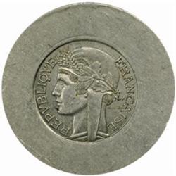 Algeria. Provisional Government (1940-44). Aluminum 1 Franc. Trial Strike by Graziani. 1943.