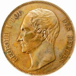 Belgium. Leopold I (1831-65). Copper Pattern 5 Francs by Jehotte. 18(47).