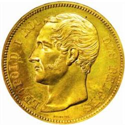 Belgium. Leopold I (1831-65). Gilt Bronze Pattern 5 Francs by Jouvenel. 1847.