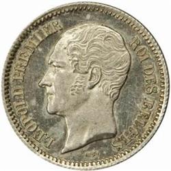Belgium. Leopold I (1831-65). Silver Pattern 2, 1 and 1/2 Franc. 1859.