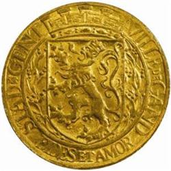 Belgium. Ghent. German Occupation (1914-18). Brass-plated Iron 5 Franken. 1917.