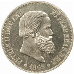 Brazil. Pedro II (1831-89). Nickel Pattern 20 Reis. 1869.