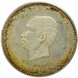 Cambodia. Norodom I (1860-1904). Silver-plated Bronze Pattern 5 Francs. 1875 (Brussels Mint).
