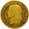 Image 1 : Colombia. Republic (1819-). Gilt Bronze Obverse and Reverse Pattern Essai 10 Pesos. 1873-Medellin.