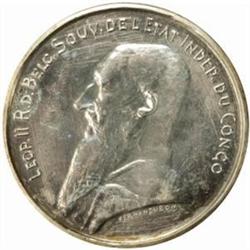 Congo Free State. Leopold II (1885-1908). Silver Pattern 5 Francs. 1896.