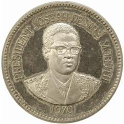 Congo. Republic (1960-71). Silver Piefort Essai 1 Zaire. 1970.