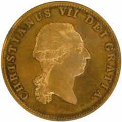 Denmark. Christian VII (1766-1808). Bronze Pattern Speciedaler. ND (c. 1770).