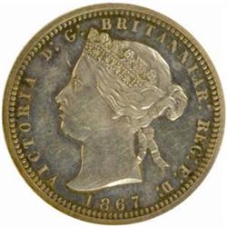 England. Victoria (1837-1901). Silver Pattern 10 Pence-1 Franc by Wyon. 1867.