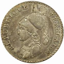 France. Consulate (1799-1804). Silver Pattern 5 Decimes. ND (c. 1799).