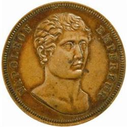 France. Napoleon I, as Emperor (1804-14). Bronze Pattern for (100 Francs) Gold Coin by Vassalo. 1807