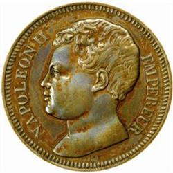 France. Napoleon II, Pretender to the Throne (1815-16). Bronze Pattern Essai 5 Francs. 1816.