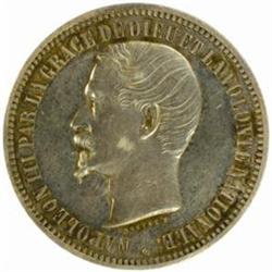 France. Napoleon III (1852-70). Silver Pattern Piefort 5 Francs by Bouvet. 1853.