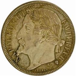 France. Napoleon III (1852-70). Silver Pattern Essai 5 Francs by Veyrat. 1870.