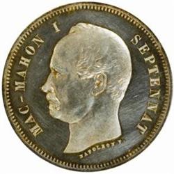 France. Third Republic (1871-1940). Silver Pattern Essai 5 Francs. 1874.