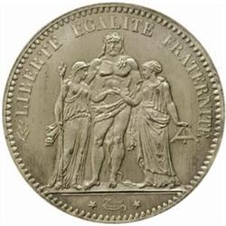 France. Third Republic (1871-1940). Nickel Pattern 5 Francs by Dupre. Dated "18" (c. 1929).