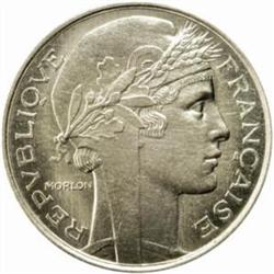 France. Third Republic (1871-1940). Nickel Pattern 5 Francs by Morlon. Dated "18" (c. 1929).