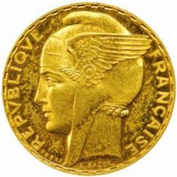 France. Third Republic (1871-1940). Gilt Bronze Essai 100 Francs. 1935.