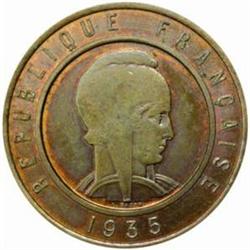 France. Third Republic (1871-1940). Bronze Pattern Essai for the Bi-Metallic 25 Francs by Bazor. 193