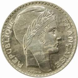 France. Third Republic (1871-1940). Silver Specimen 20 Francs. 1939.