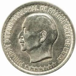 France. Vichy State (1940-44). Pattern Essai 20 Francs by Vezien in Copper-Nickel and Piefort Alumin