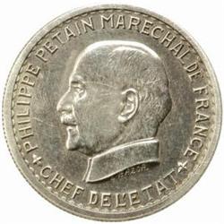 France. Vichy State (1940-44). Silver and Aluminum-Bronze Pattern Piefort Essai 5 Francs. 1941.