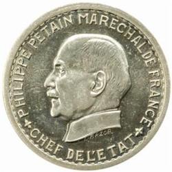 France. Vichy State (1940-44). Silver Essai 5 Francs. 1941.