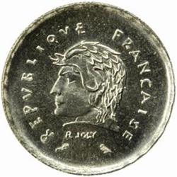 France. Fifth Republic (1959-). Stainless Steel Pattern 5 Centimes. 1962.