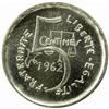 Image 2 : France. Fifth Republic (1959-). Stainless Steel Pattern 5 Centimes. 1962.