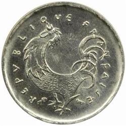 France. Fifth Republic (1959-). Stainless Steel Pattern 5 Centimes. 1962.